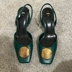 Zara green heels